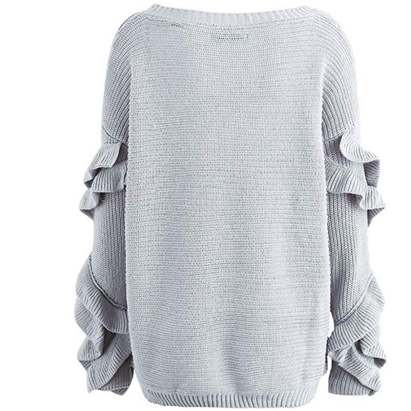 Beautiful women winter loose ruffle sweater - Picture 6 of 7